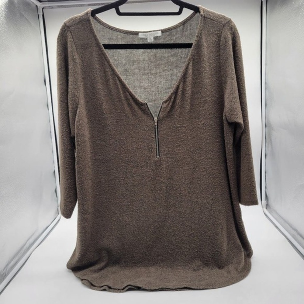 Green Envelope Los Angles‎ Soft V-Neck 3/4 Sleeve Sweater Womens Sz 1X